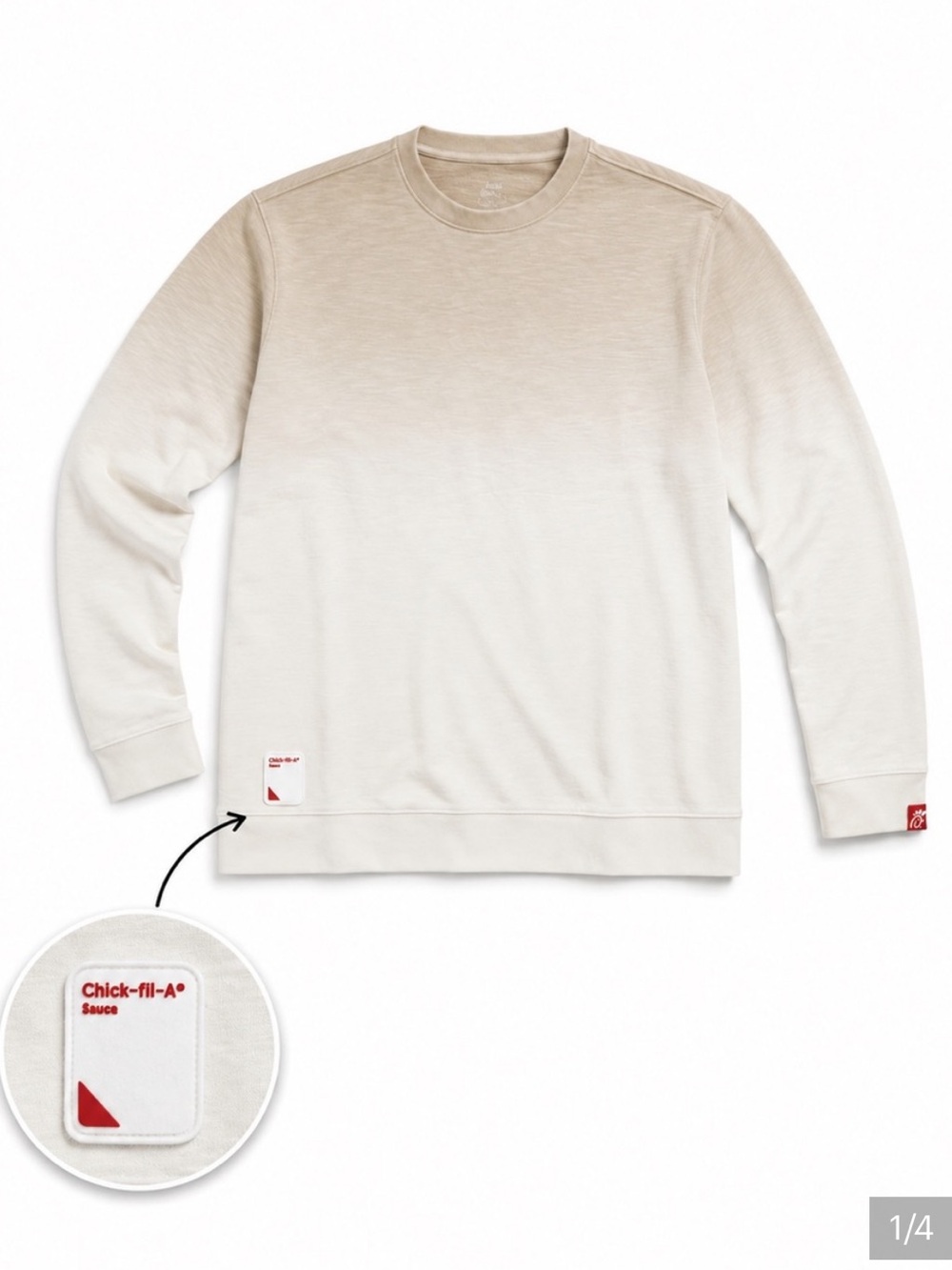 Chick-fil-A Authentic Sauce
Ombré Crewneck Sweatshirt in
Original Cream size M